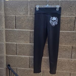 Black Skull Print Leggings